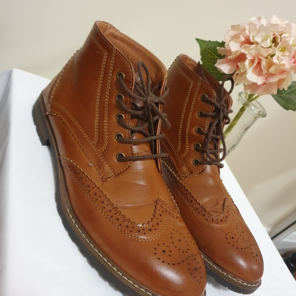 Mens Brown Dress Boot 👢 Size 9 - Picture 2 of 6